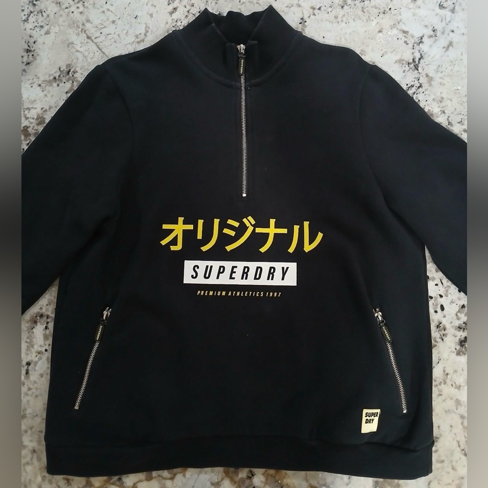 Superdry Black Zip-Up Sweatshirt